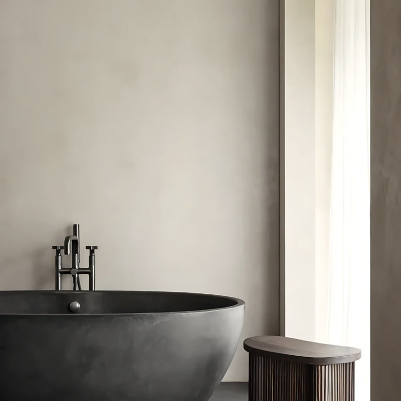 Mermaid Beach Ensuite, Walls · CEMHER Pared in warm taupe