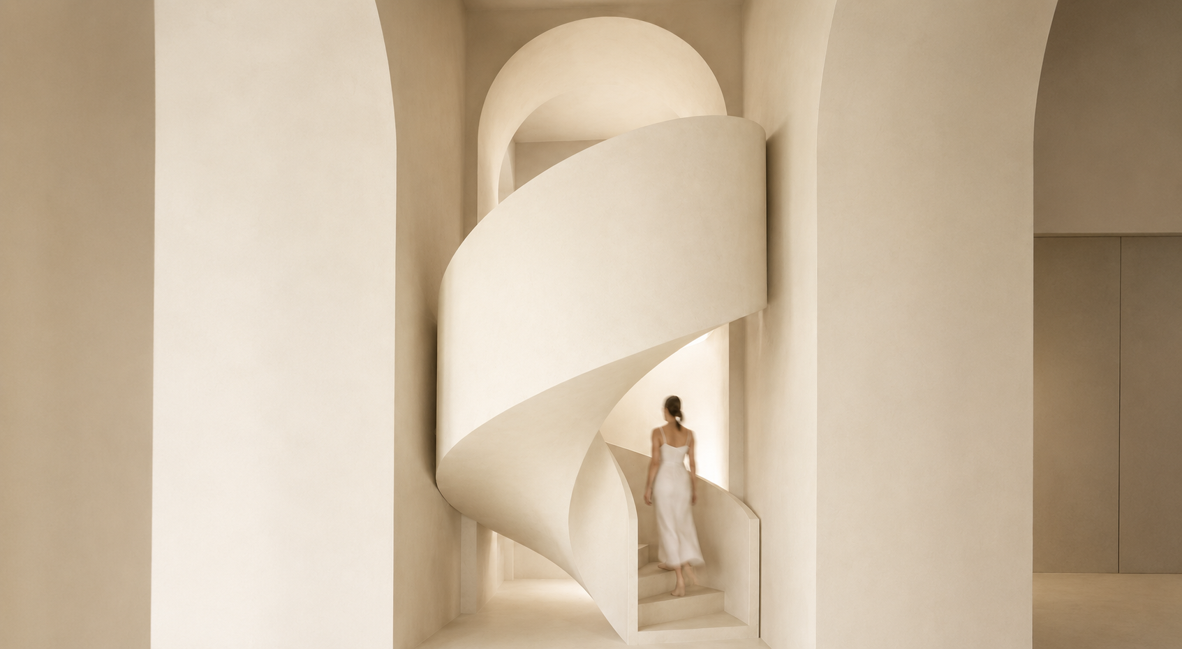 Handcrafted microcement interior with seamless warm surfaces